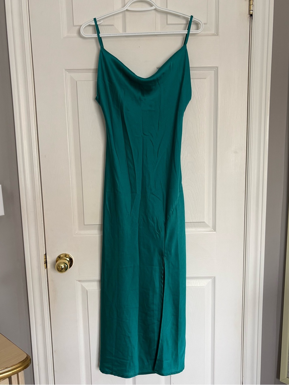 Vintage Satin Cowl Neck Midi Dress